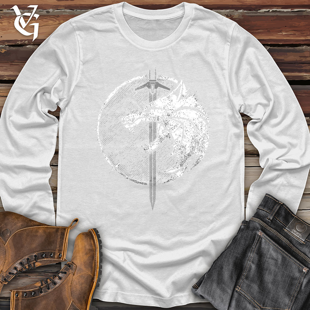 Viking Goods Sword and the Wolf Long Sleeve White / L