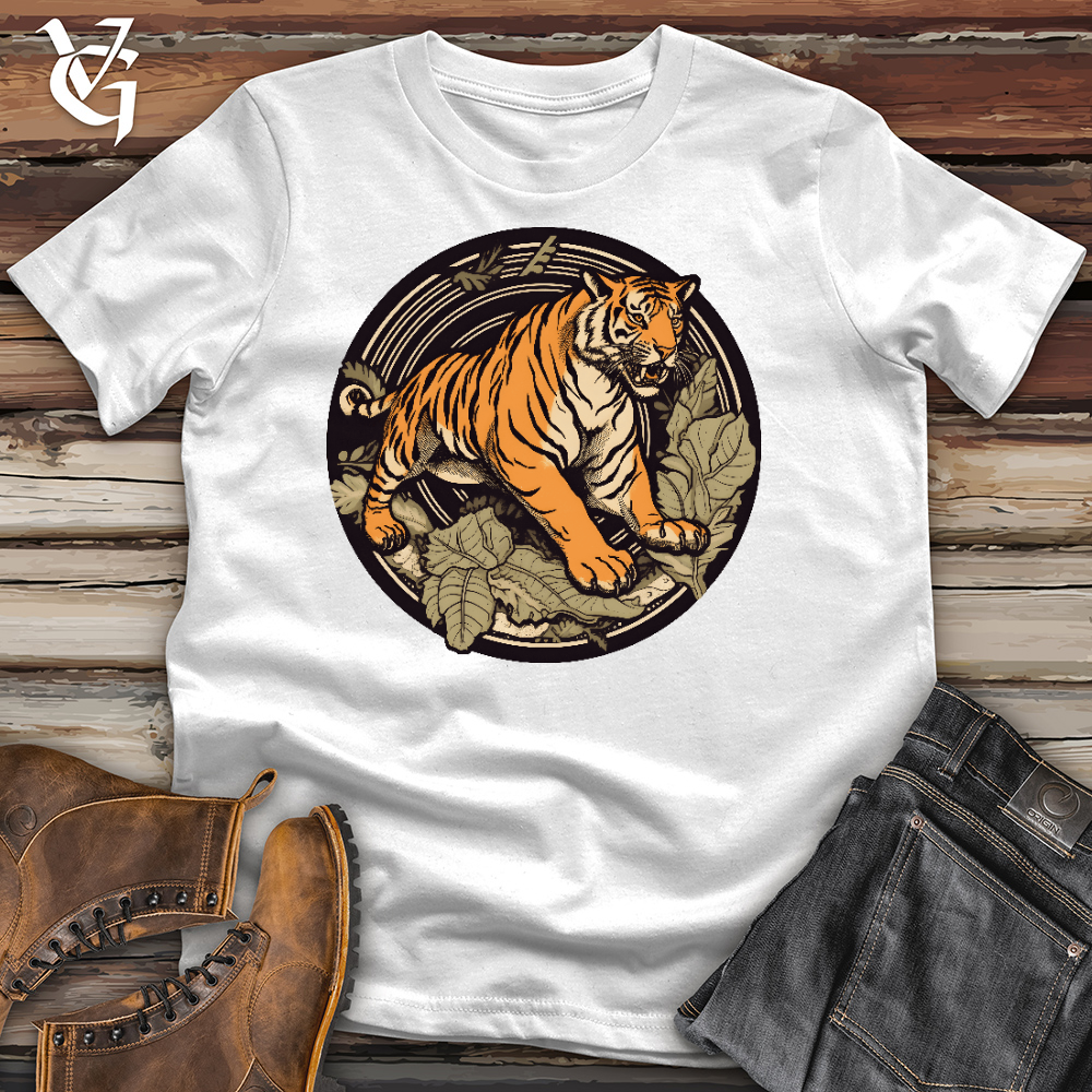 Viking Goods Tiger In The Midnight Cotton Tee White / L