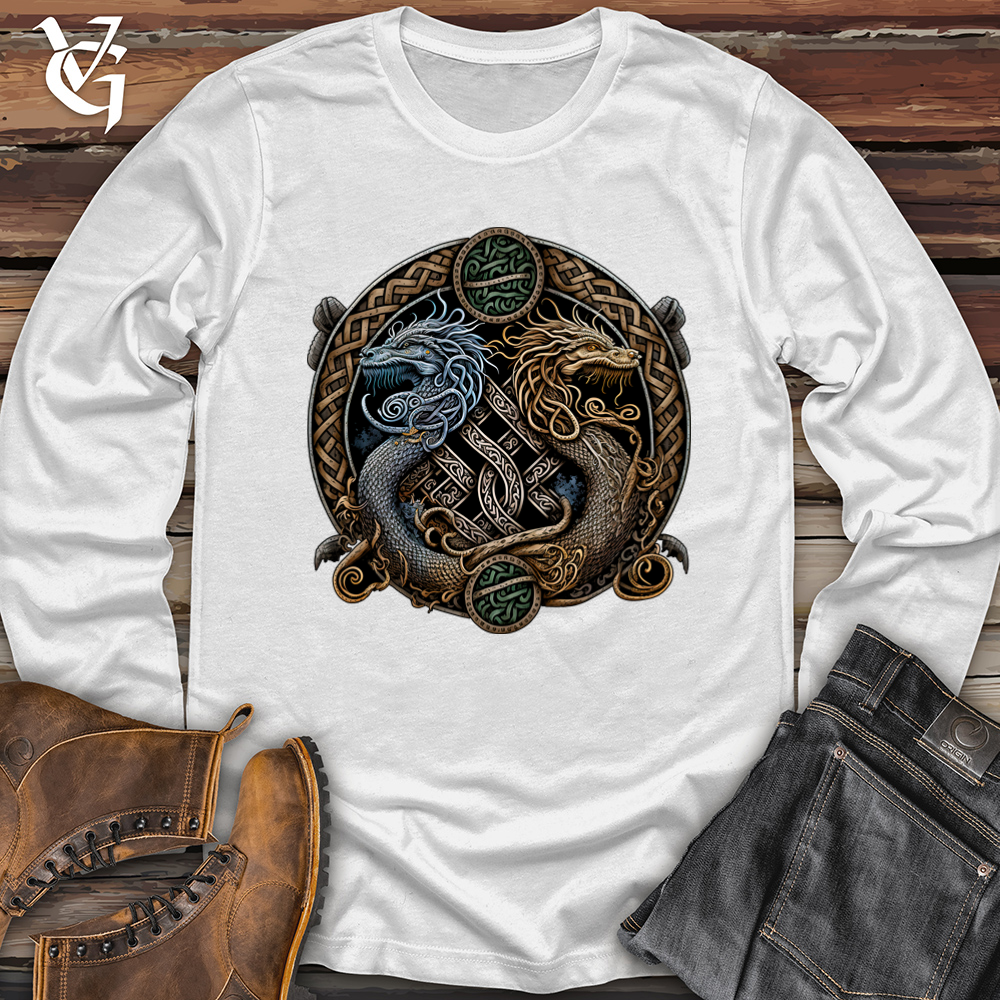 Viking Goods Two Dragons Softstyle Long Sleeve White / L