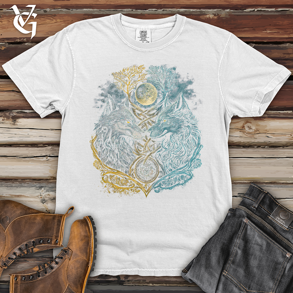 Viking Goods Two Wolf Heavy Cotton Comfort Colors Tee White / L