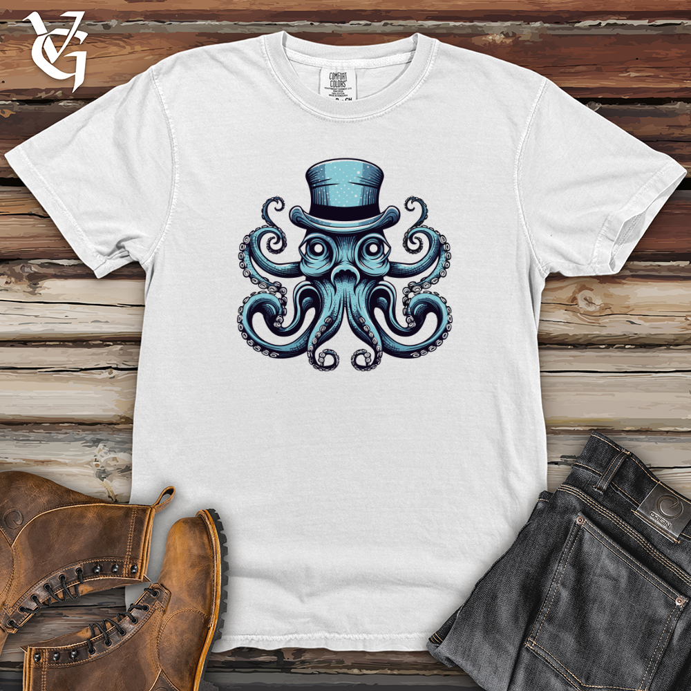Viking Goods Vintage Cosmic Top Hat Octopus Heavy Cotton Comfort Colors Tee White / L