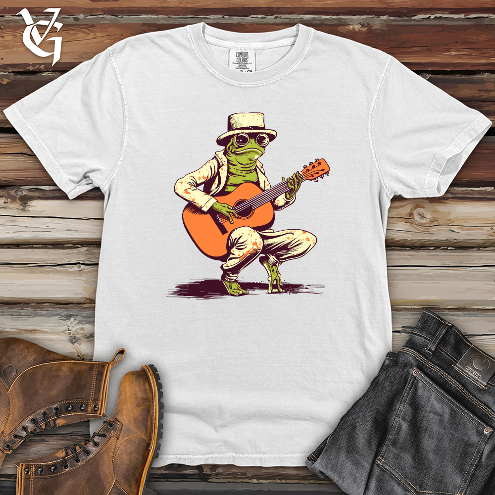 Viking Goods Vintage Guitar Frog Heavy Cotton Comfort Colors Tee Bay / L