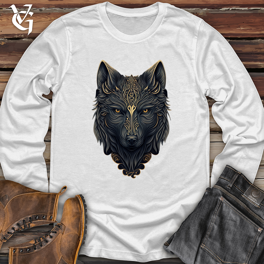 Viking Goods Wolf Head Softstyle Long Sleeve White / L