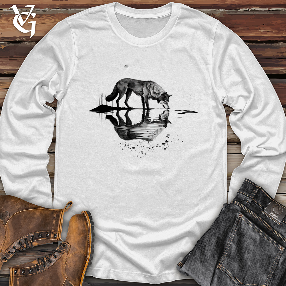 Viking Goods Wolf Reflection Softstyle Long Sleeve White / L