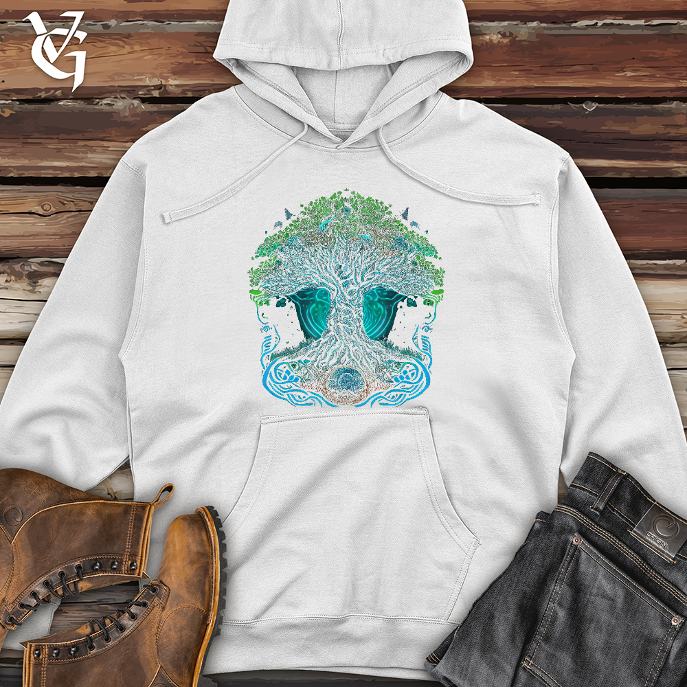 Viking Goods Yggdrasil Spirit Tree Midweight Hooded Sweatshirt White / L