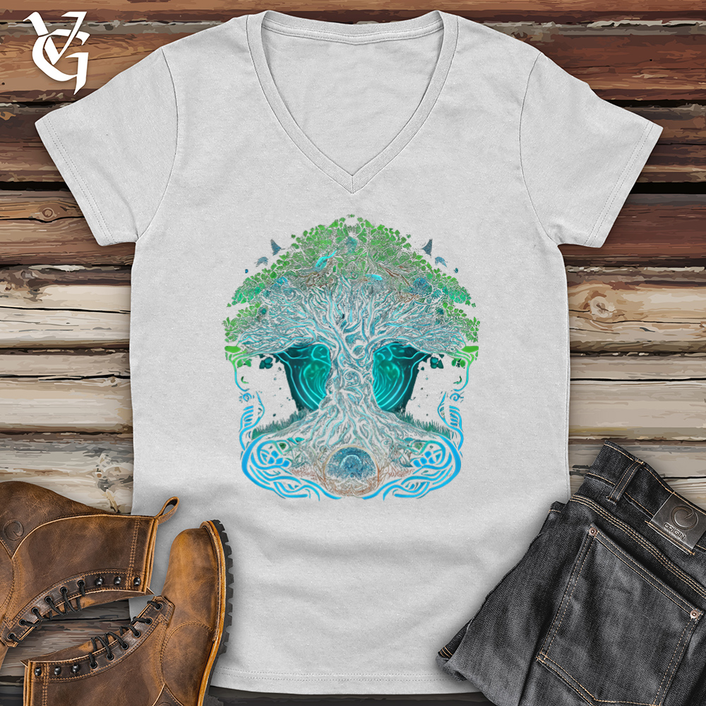 Viking Goods Yggdrasil Spirit Tree Softstyle V-Neck White / L