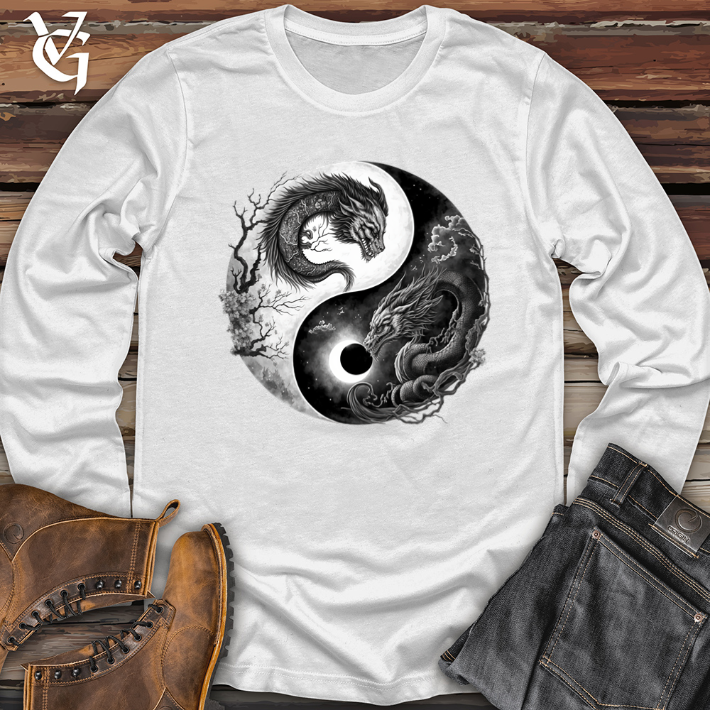 Viking Goods Yin Yang Dragons Softstyle Long Sleeve White / L