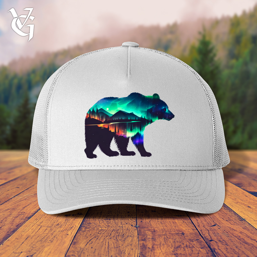 Viking Goods Northern Lights Bear Trucker Cap White