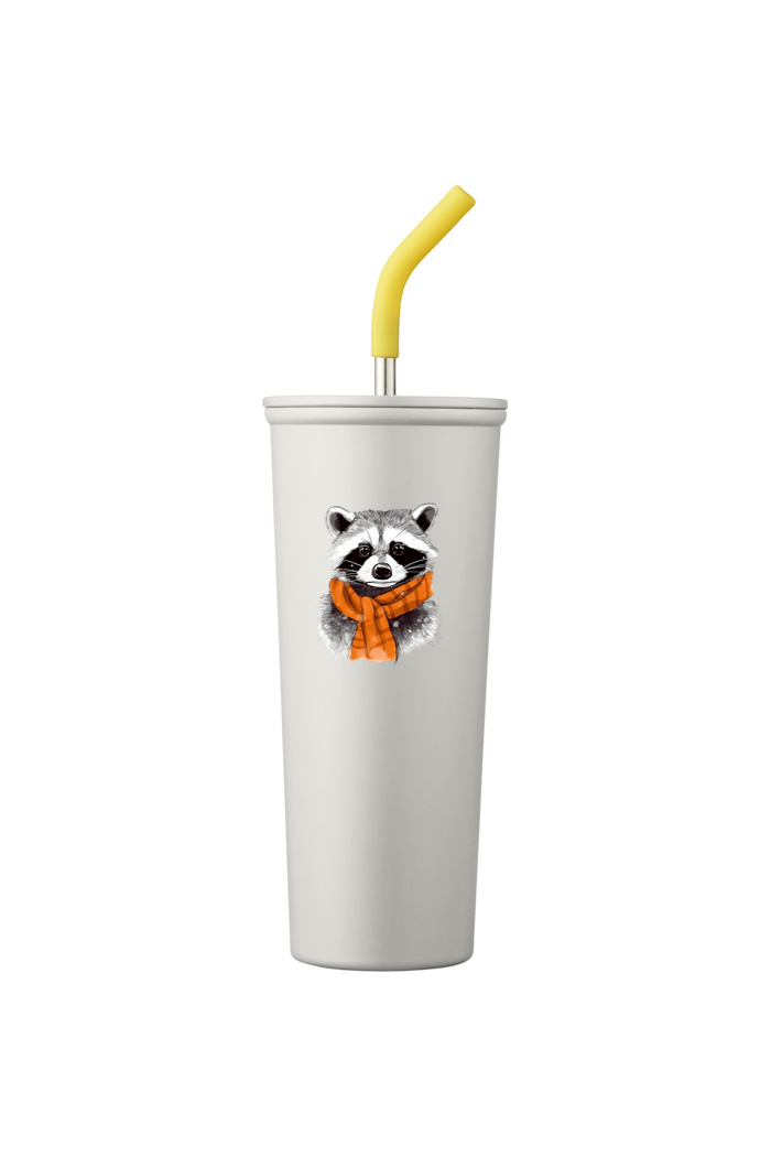 Viking Goods Raccoon Chief Vacuum Insulated Tumbler White