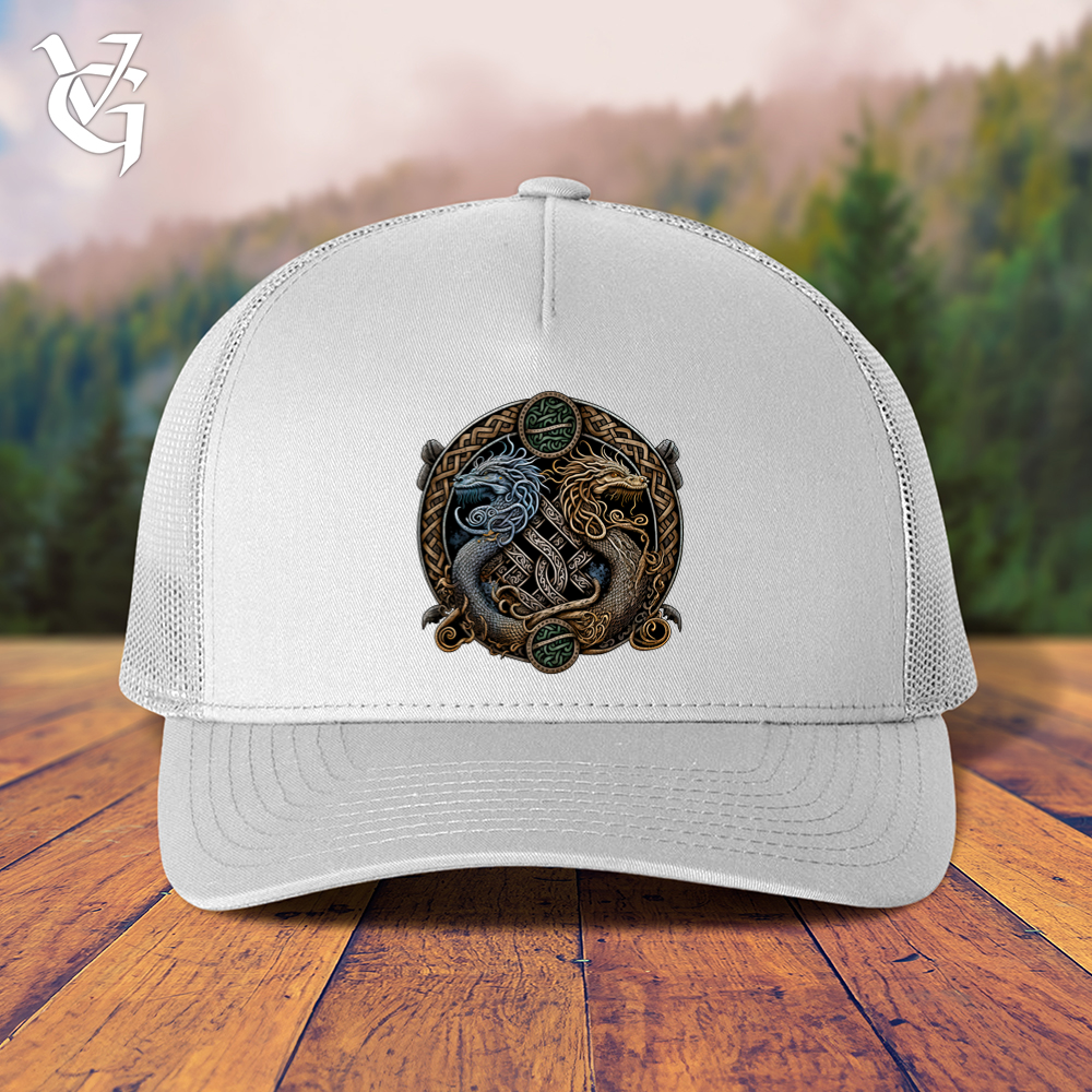 Viking Goods Two Dragons Trucker Cap White