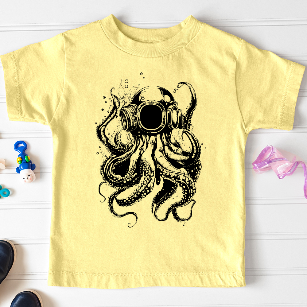 Viking Goods Scuba Octopus Toddler Tee Yellow / 2T