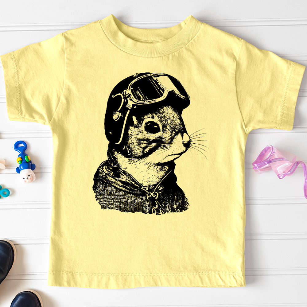 Viking Goods Squirrel Fighter Pilot Toddler Tee Yellow / 2T